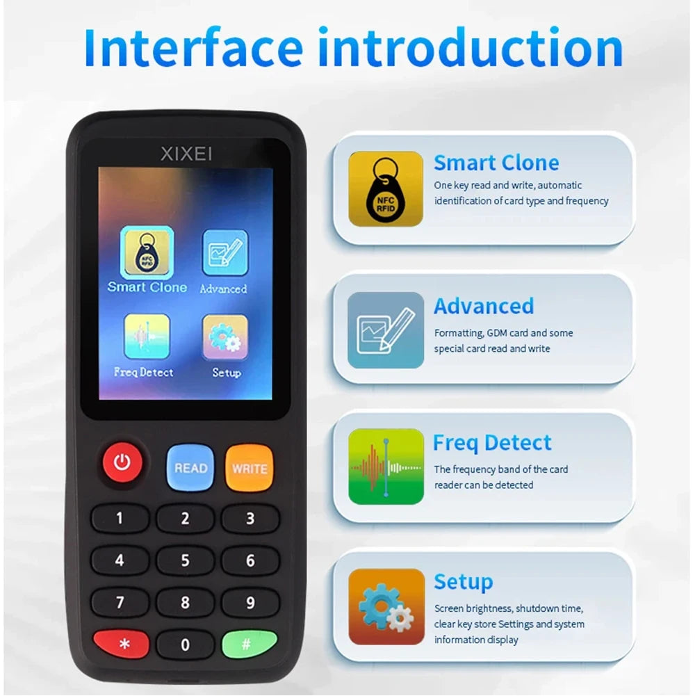 Lecteur de Cartes – Copieur RFID/IC/ID, Cloneur de Clés, Graveur de Badges & Programmeur NFC
