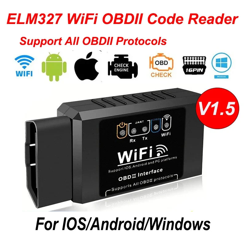 ELM327 V1.5 WiFi – Scanner OBD2 intelligent pour diagnostic auto sur Android, iOS et PC