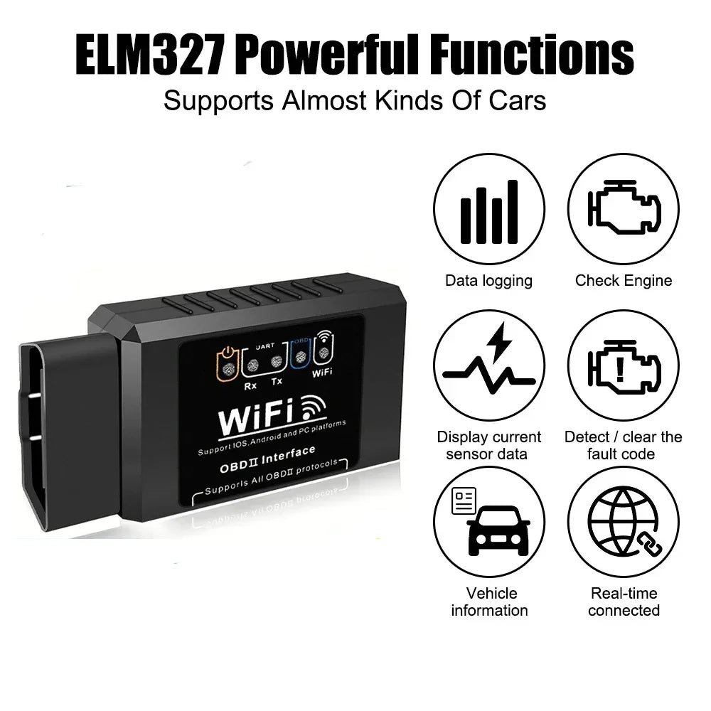 ELM327 V1.5 WiFi – Scanner OBD2 intelligent pour diagnostic auto sur Android, iOS et PC